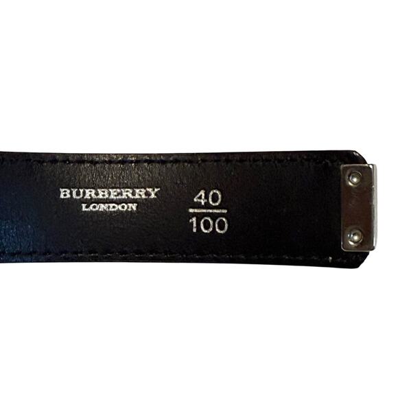 Burberry London Nova Check Men’s Belt w/ Silver Tone - 40 / 100 Coated Canvas - Picture 6 of 7